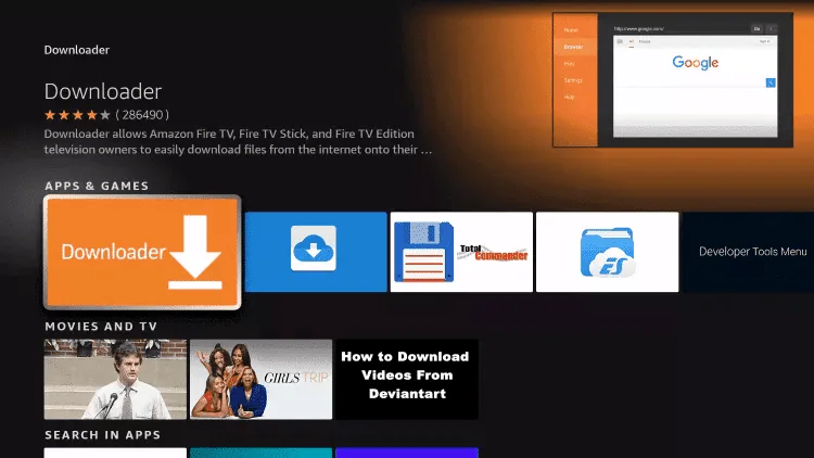 Étape 4 - Choisissez Downloader IPTV France TV