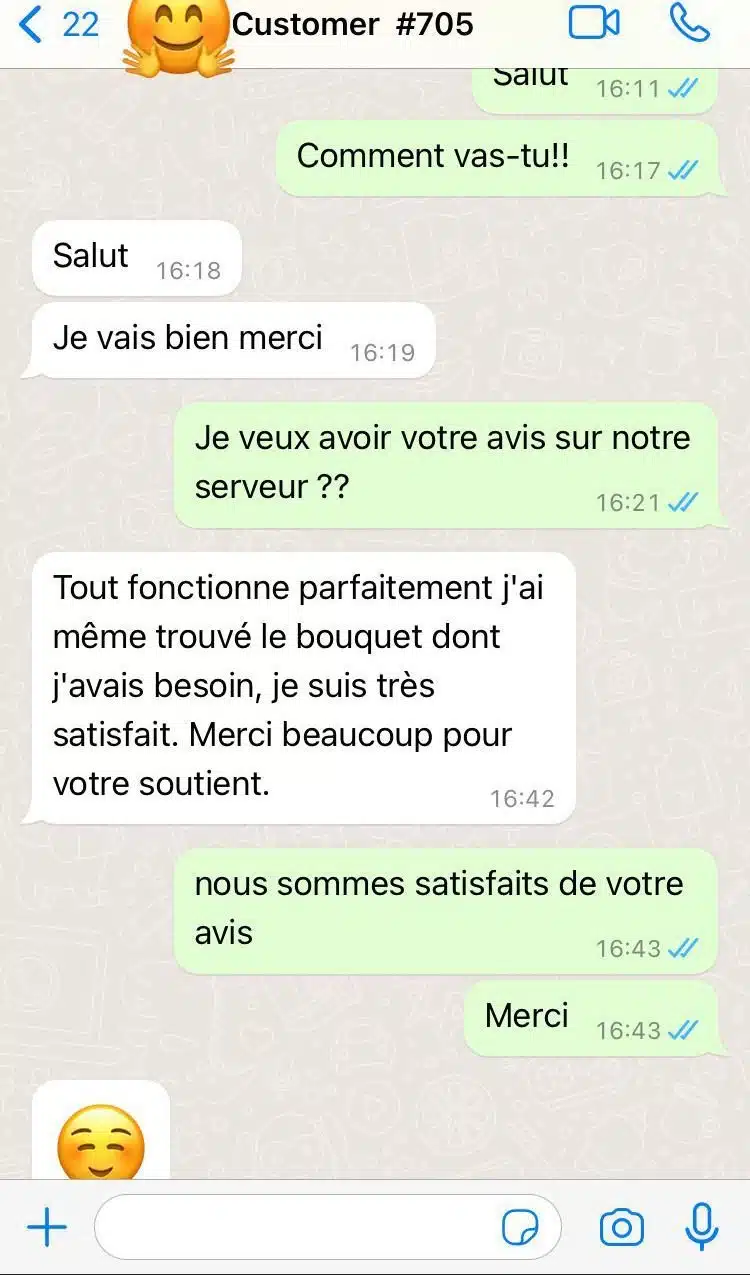 Avis client IPTV France TV WhatsApp 3