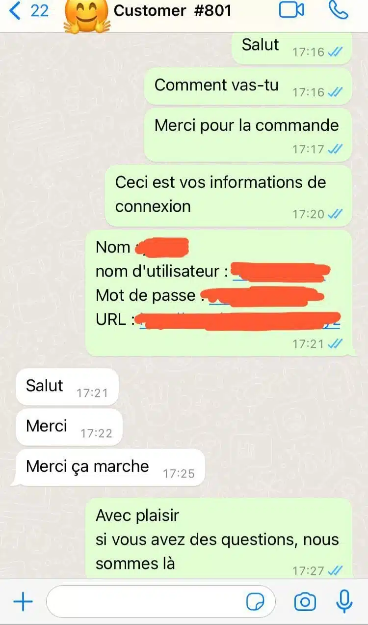 Avis client IPTV France TV WhatsApp 4