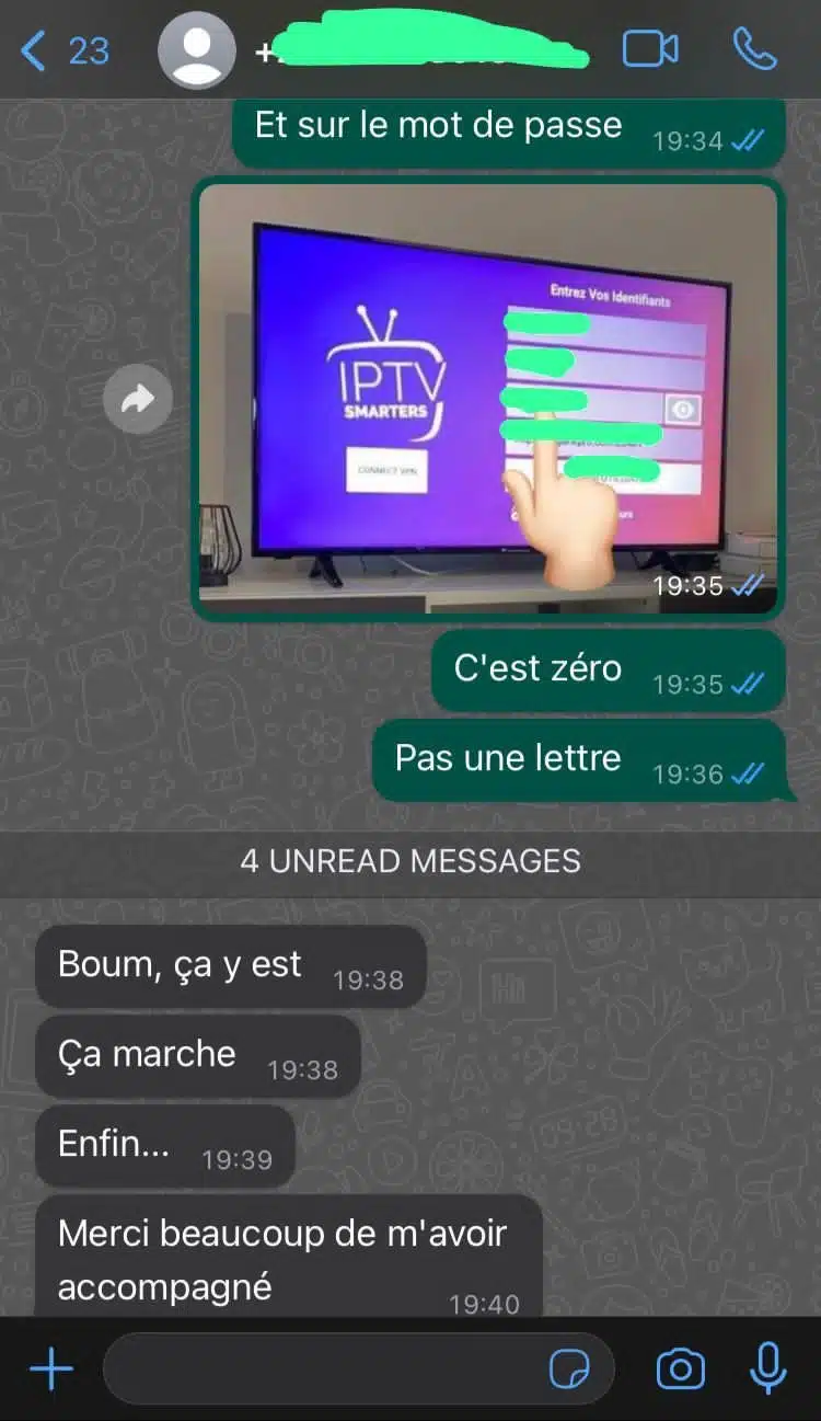 Avis client IPTV France TV WhatsApp 5